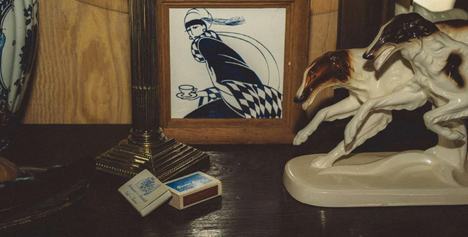 Bird image and small statue