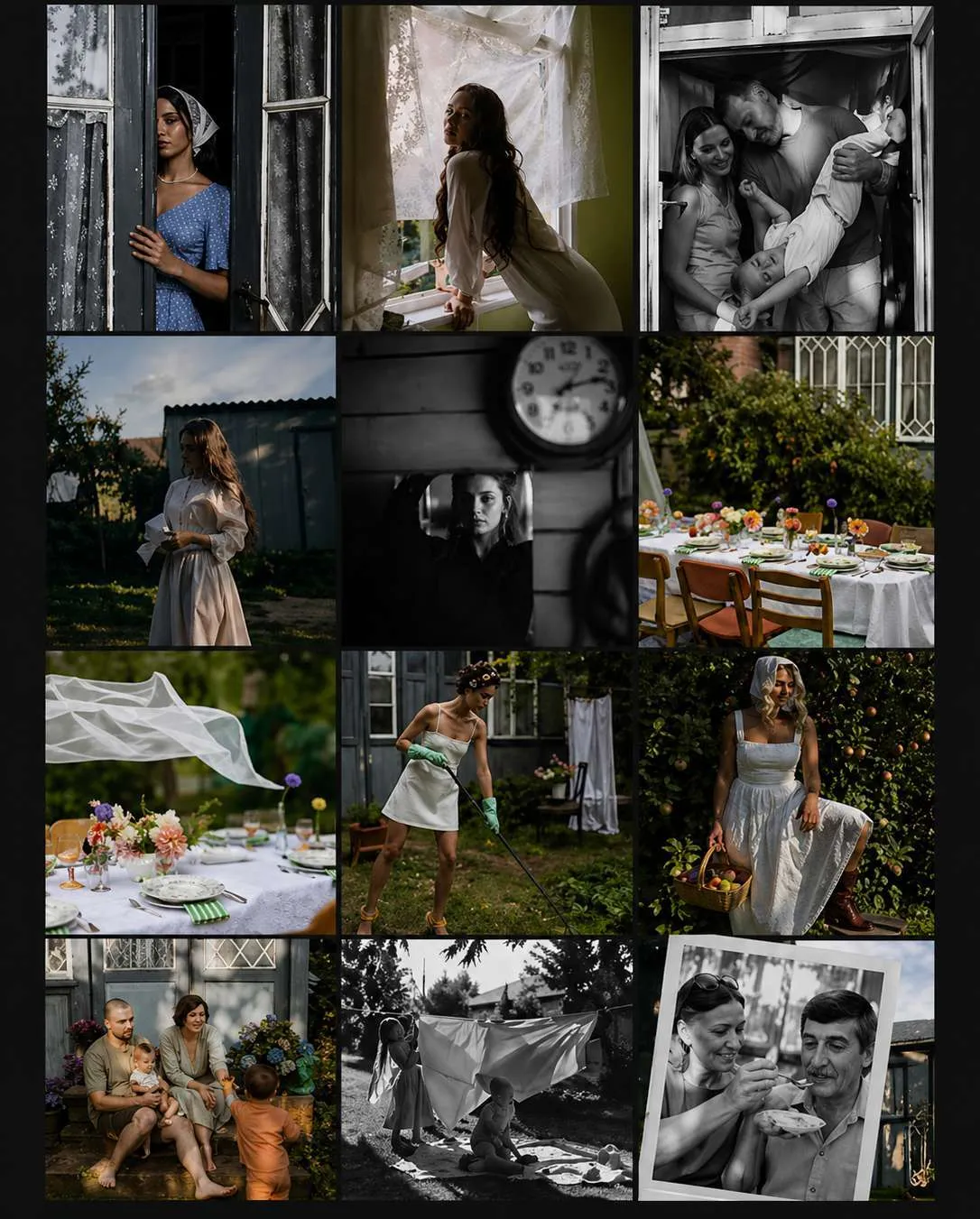 Collage of staged activations in the dacha